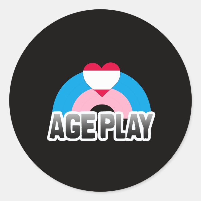 Pegatina Redonda Orgullo de Juego de Edad (Anverso)