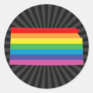 Pegatina Redonda orgullo de kansas.