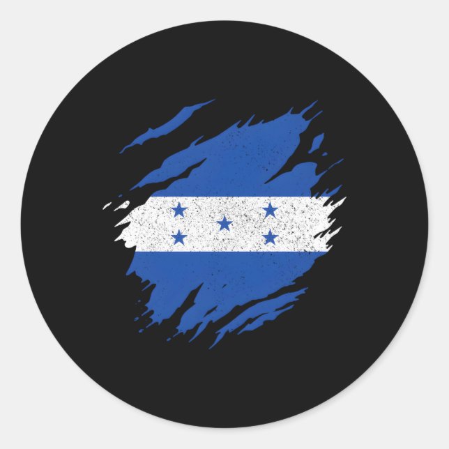 Pegatina Redonda Orgullo de la bandera hondureña (Anverso)