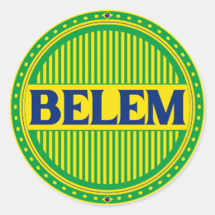 Pegatina Redonda Orgullo de la Ciudad de Belém – Identidad Brasileñ