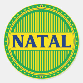 Pegatina Redonda Orgullo de la Ciudad Natal – Identidad Brasileña