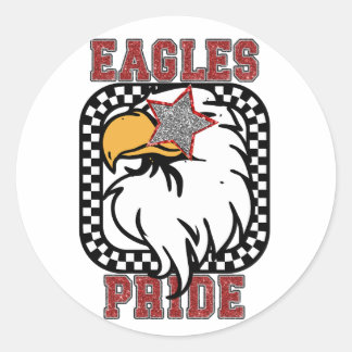 Pegatina Redonda Orgullo de las Águilas purpurinas. Mostrar tu apoy