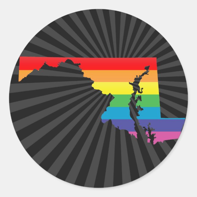 Pegatina Redonda orgullo de maryland. (Anverso)