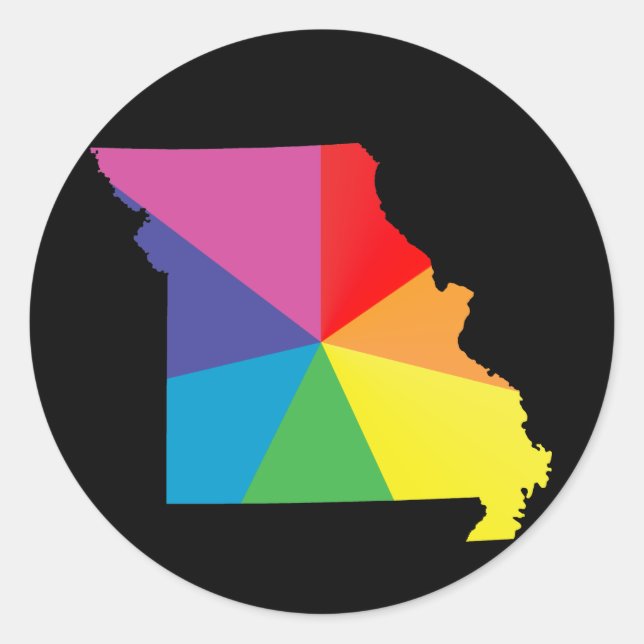 Pegatina Redonda orgullo de missouri. (Anverso)