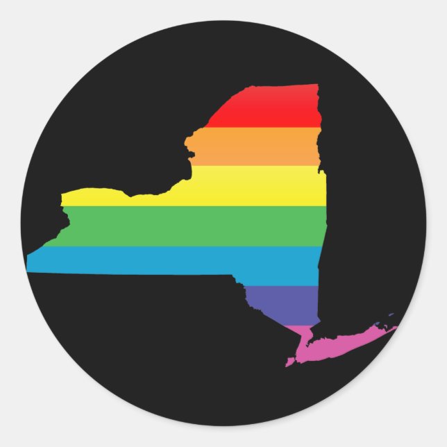 Pegatina Redonda orgullo de nueva york. (Anverso)