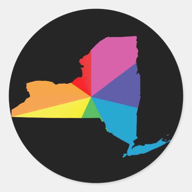 Pegatina Redonda orgullo de nueva york. (Anverso)