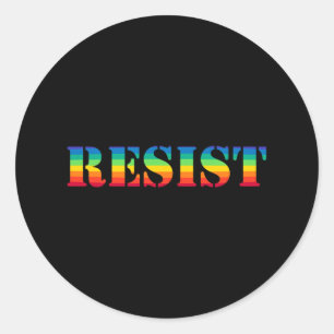 Pegatina Redonda Orgullo de resistencia - Resistencia al arcoiris d