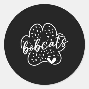 Pegatina Redonda Orgullo del equipo de Bobcats vintage Espíritu esc