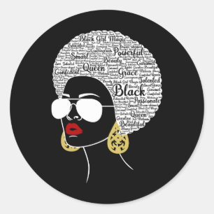 Pegatina Redonda Orgullo del mes de la historia negra afroamericana