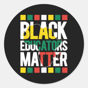 Pegatina Redonda Orgullo del mes de la historia negra de los educad