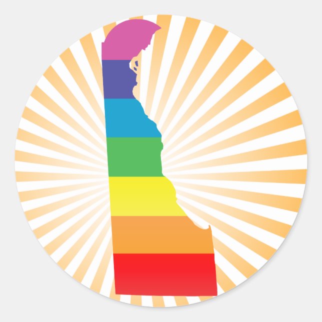 Pegatina Redonda orgullo delaware. (Anverso)