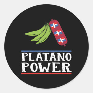 Pegatina Redonda Orgullo dominicano Platano Potencia República Domi