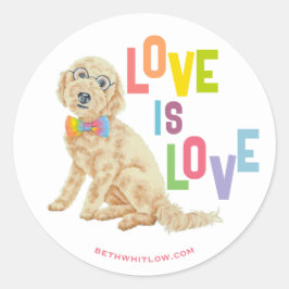 Pegatina Redonda Orgullo Doodle