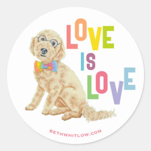 Pegatina Redonda Orgullo Doodle