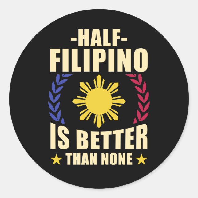 Pegatina Redonda Orgullo filipino-estadounidense Filipinas Pinoy Pi (Anverso)