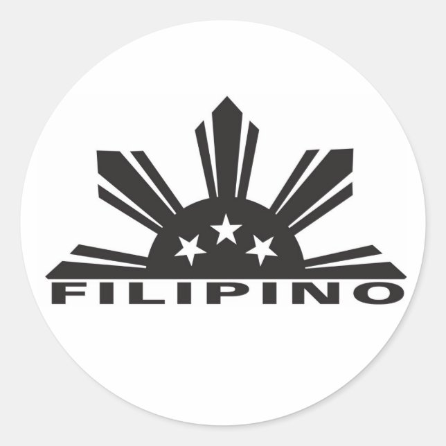 Pegatina Redonda Orgullo Filipino Pinoy (Anverso)