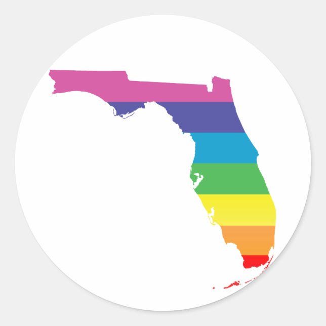 Pegatina Redonda orgullo florida. (Anverso)