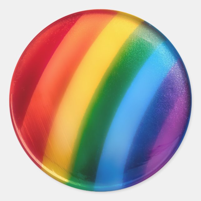 PEGATINA REDONDA ORGULLO GAY —ARCOÍRIS  (Anverso)