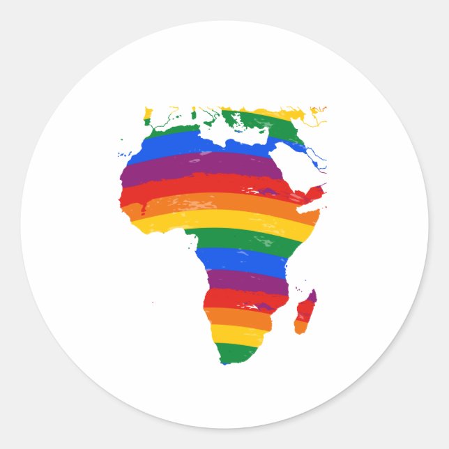 PEGATINA REDONDA ORGULLO GAY DE ÁFRICA (Anverso)