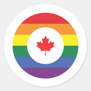 Pegatina Redonda Orgullo gay de Canadá