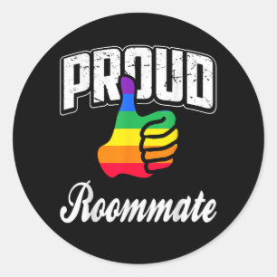 Pegatina Redonda Orgullo gay de compañero de cuarto