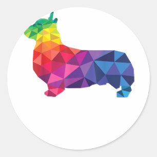 Pegatina Redonda Orgullo gay de Corgi LGBT LGBTQ Amantes de la band