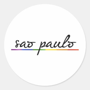 PEGATINA REDONDA ORGULLO GAY DE SAO PAULO - .PNG