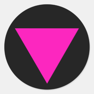 PEGATINA REDONDA ORGULLO GAY DE "TRIÁNGULO ROSA"