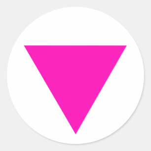 PEGATINA REDONDA ORGULLO GAY DEL "TRIÁNGULO ROSADO"