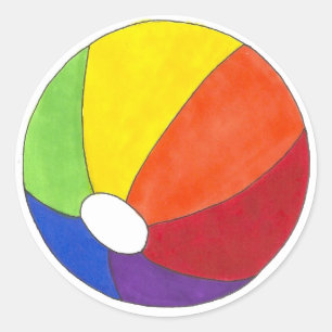 Pegatina Redonda Orgullo gay LGBT Arcoiris Beach Ball Verano Divers