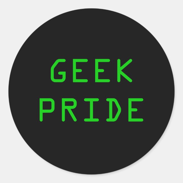 PEGATINA REDONDA ORGULLO GEEK (Anverso)