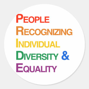 PEGATINA REDONDA ORGULLO: GENTE QUE RECONOCE DIVERSIDAD INDIVIDUAL