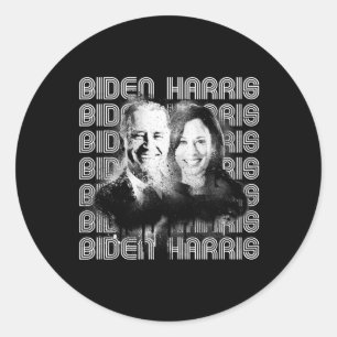 Pegatina Redonda Orgullo Harris Retro Biden