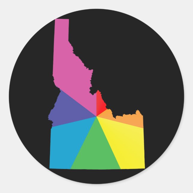 Pegatina Redonda orgullo idaho. (Anverso)