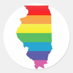 Pegatina Redonda orgullo illinois.