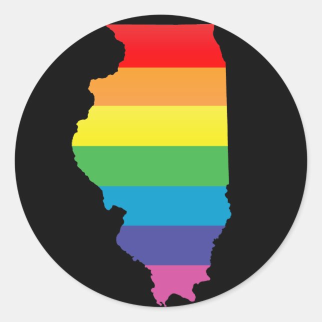 Pegatina Redonda orgullo illinois. (Anverso)