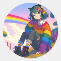 Orgullo lésbico de Chica anime LGBTQIA+