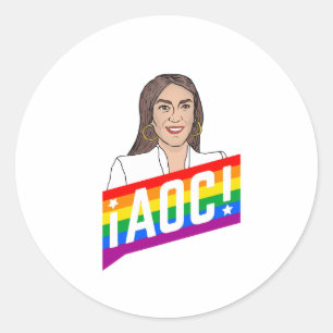 Pegatina Redonda Orgullo LGBT de AOC
