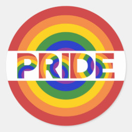 Pegatina Redonda Orgullo LGBT Psicodélico Geométrico Arcoiris Bulls