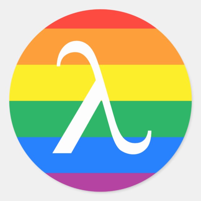 Pegatina Redonda Orgullo LGBT y activismo lambda (Anverso)