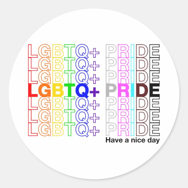 Pegatina Redonda Orgullo LGBTQ+ (Anverso)