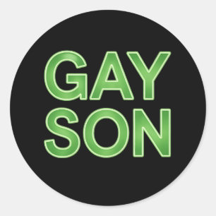Pegatina Redonda Orgullo LGBTQ divertido de Gay Son