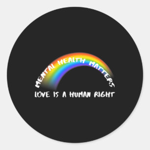 Pegatina Redonda Orgullo Lgbtq - El Amor Es Un Derecho Humano