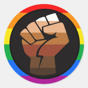 Pegatina Redonda ORGULLO LGBTQ (orgullo POC)