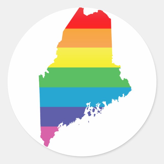 Pegatina Redonda orgullo maine. (Anverso)