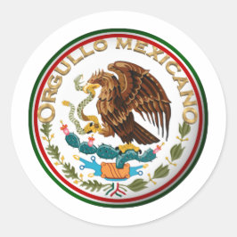 Pegatina Redonda Orgullo Mexicano (Águila de la Bandera Mexicana)