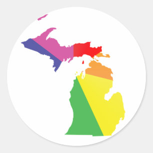 Pegatina Redonda orgullo michigan.