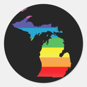 Pegatina Redonda orgullo michigan.