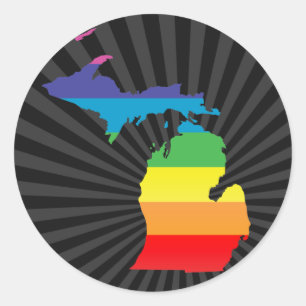 Pegatina Redonda orgullo michigan.