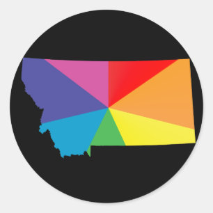 Pegatina Redonda orgullo montana.